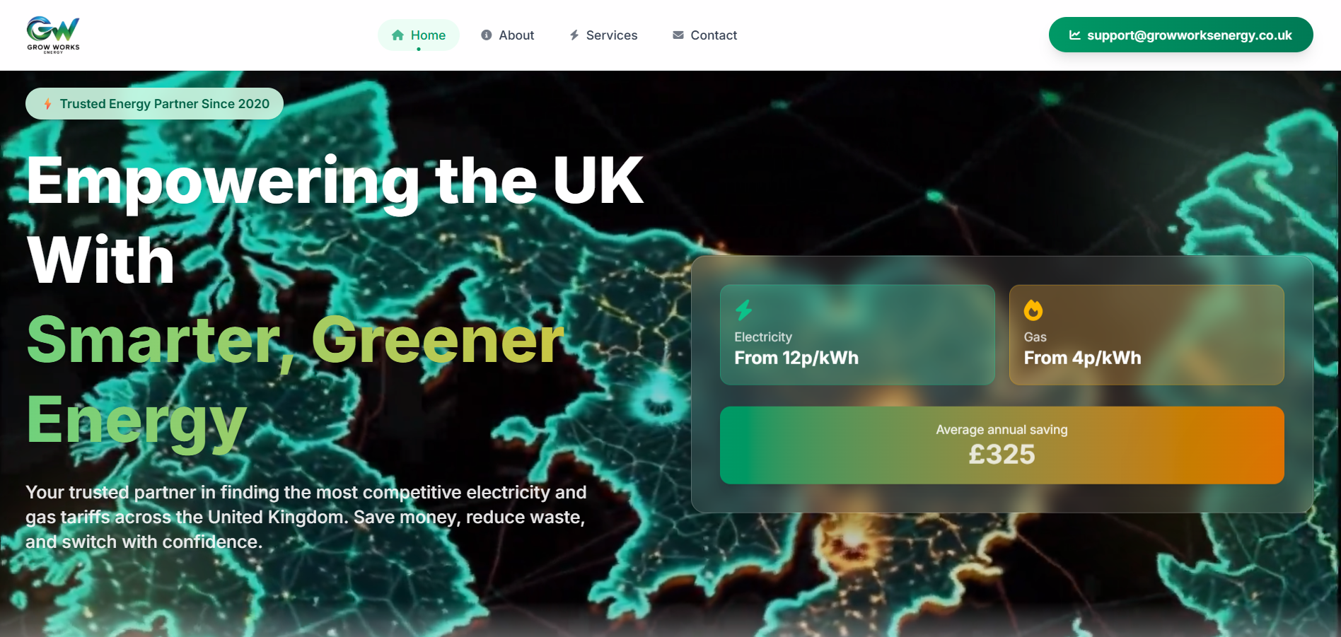 Groworks Energy - UK Energy Comparison Dashboard